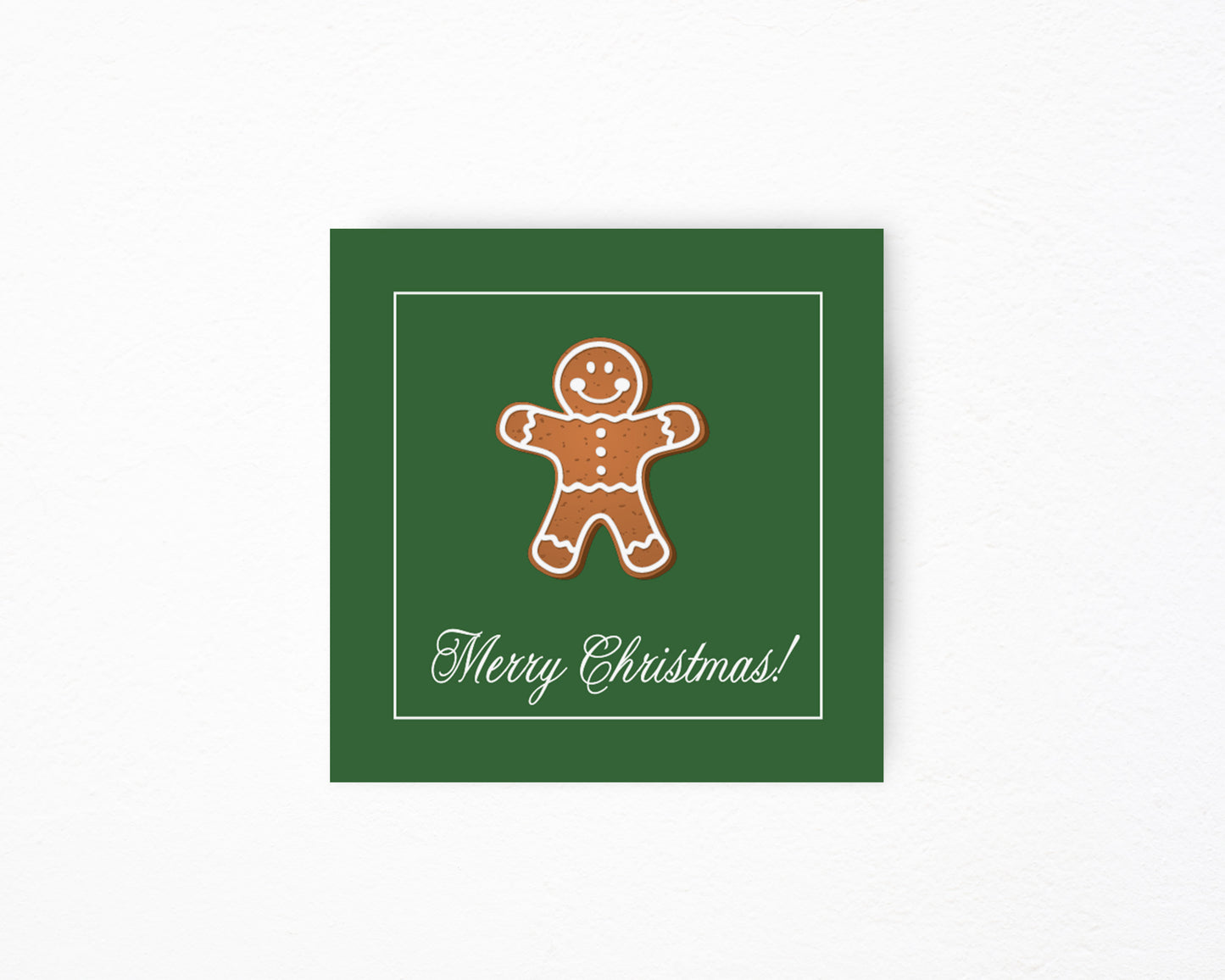 Green Gingerbread Square Tag