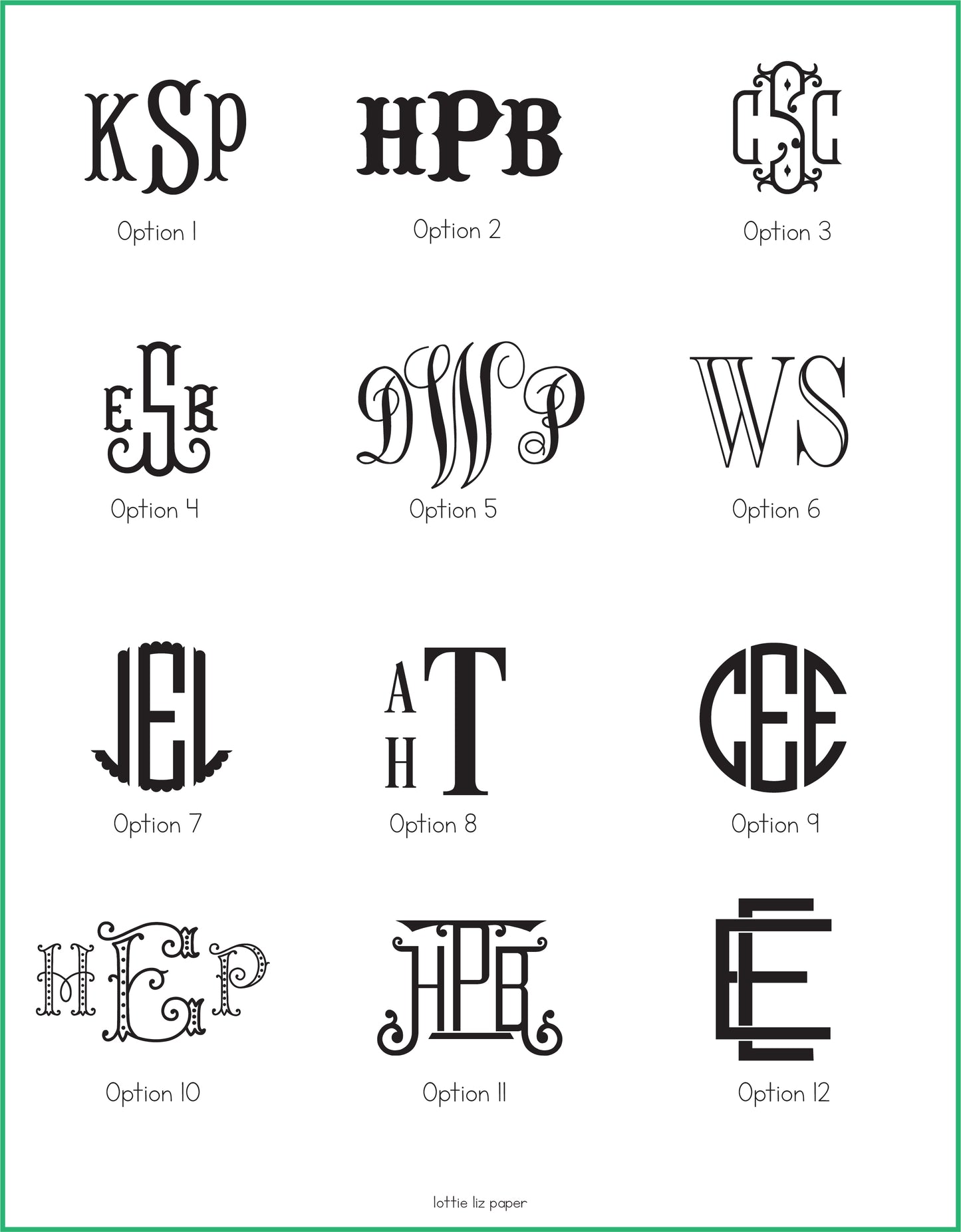 Monogram Square Gift Tag