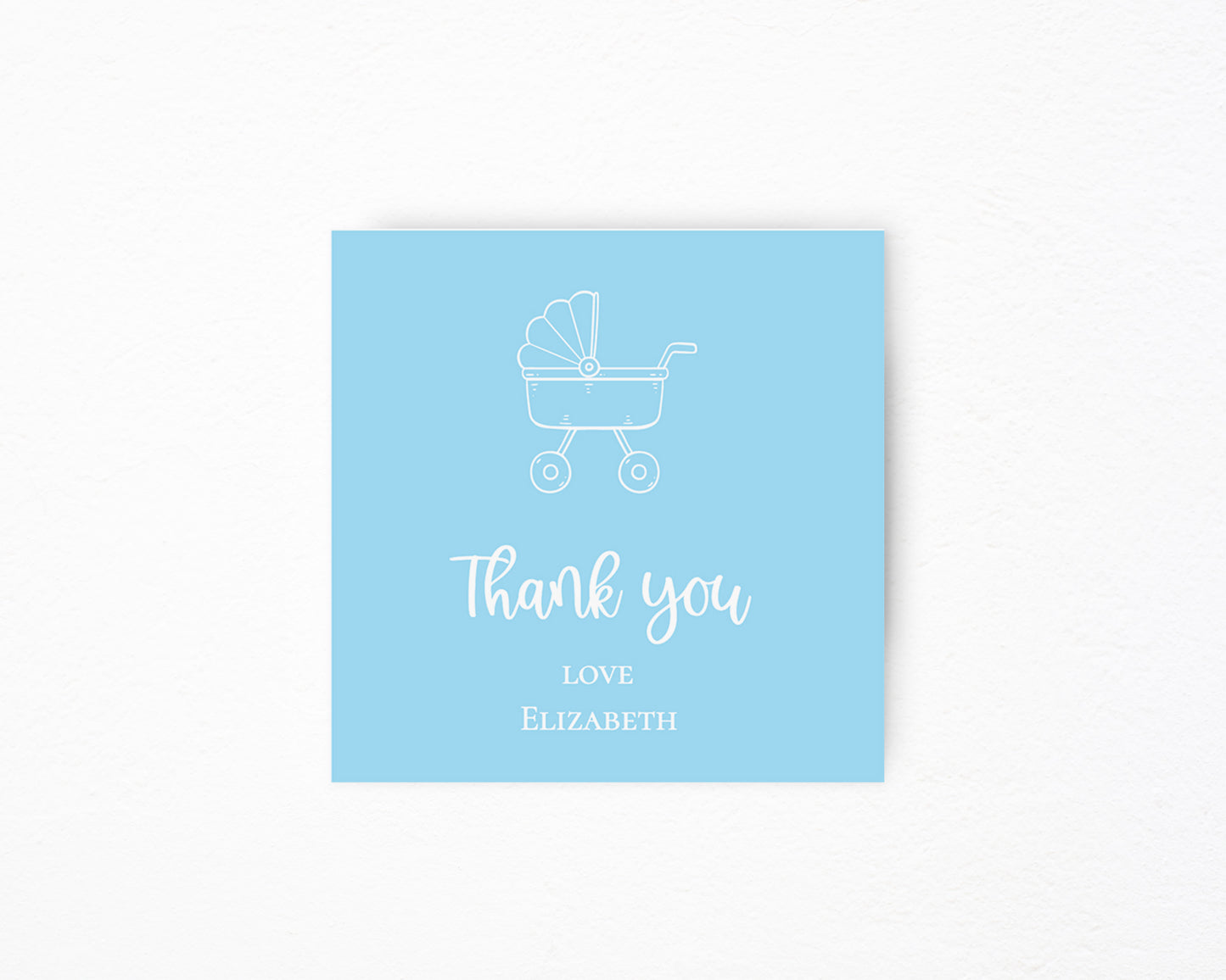 Baby Boy Stroller Square Tag
