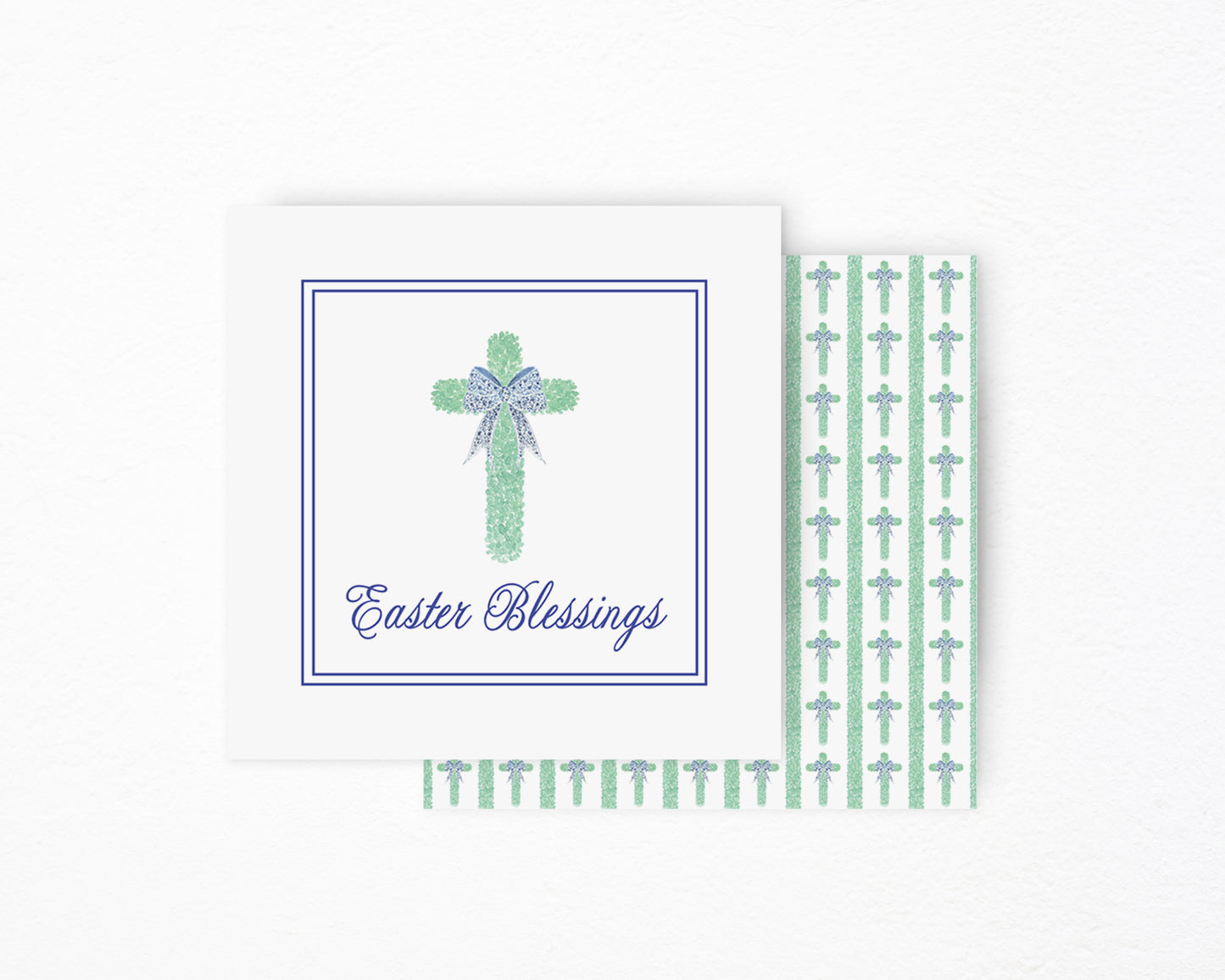Blue Cross Easter Blessings Square Tag