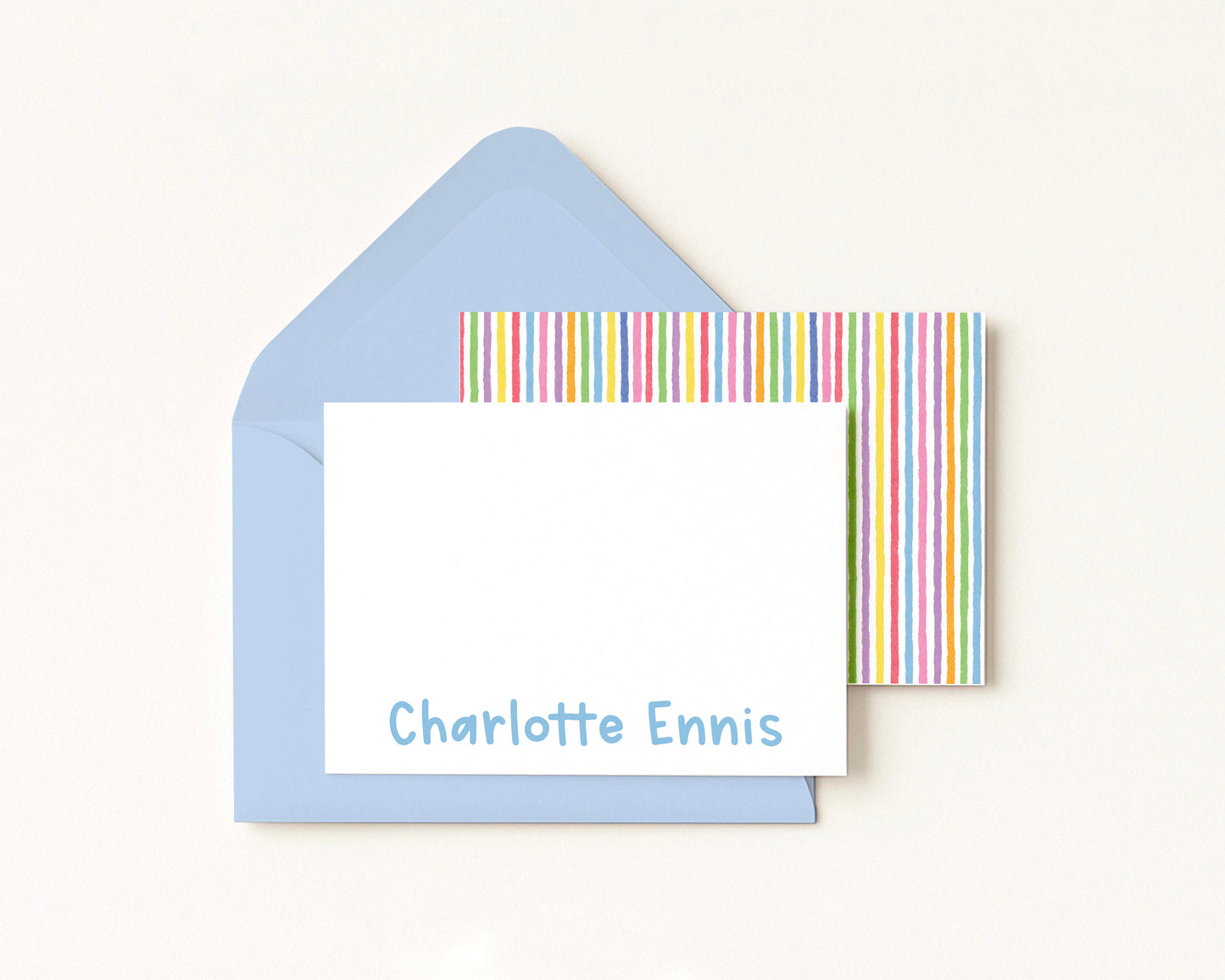 Kid's Stripe Background Stationery