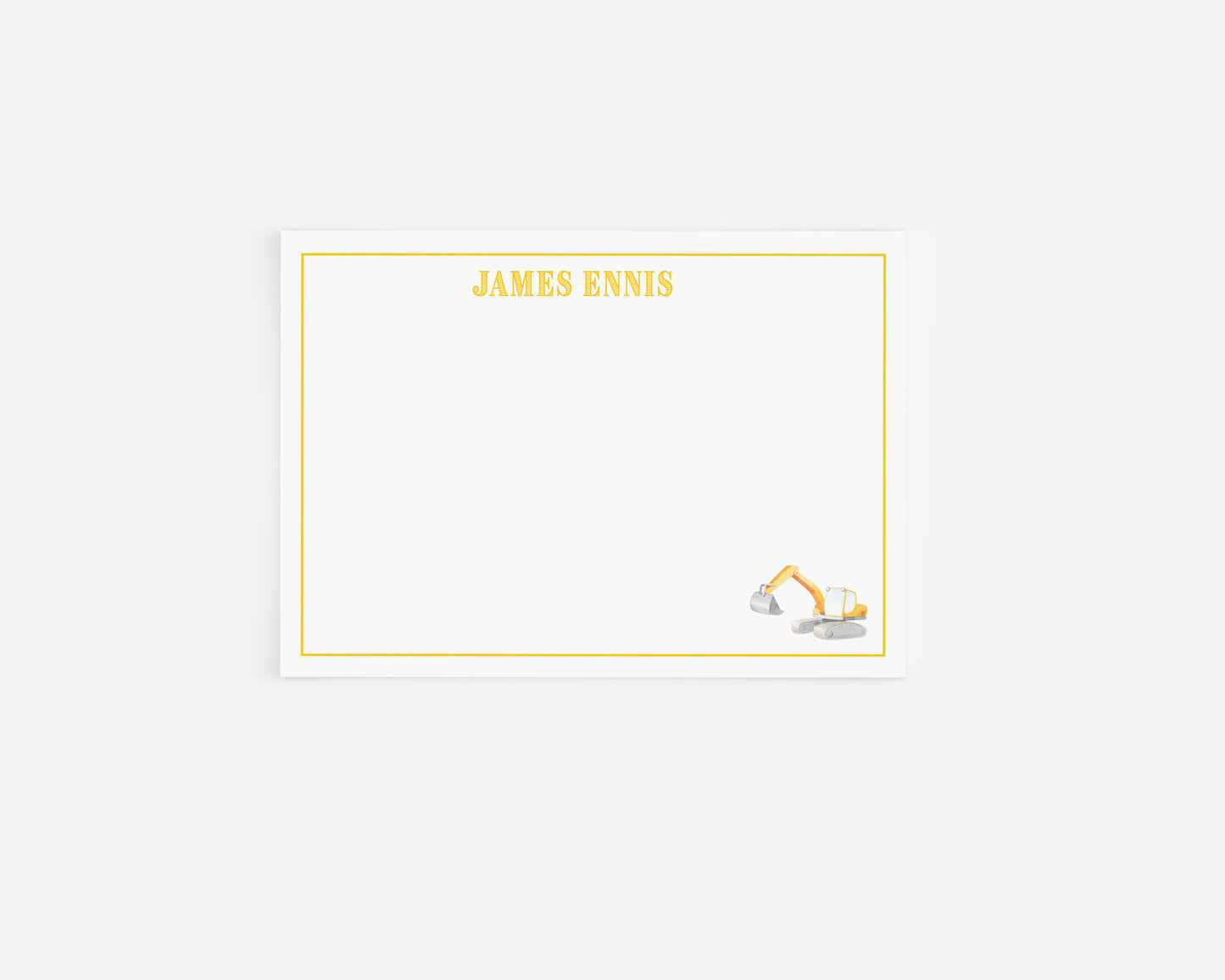 Excavator Stationery Card