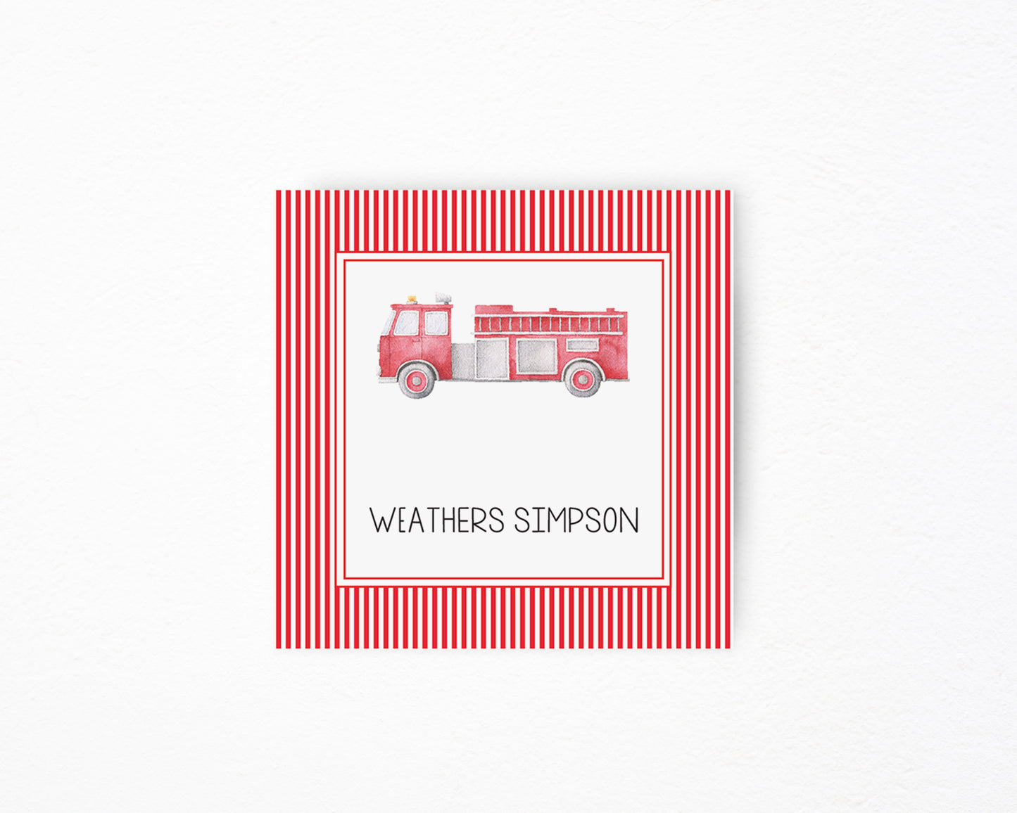 Firetruck Square Tag