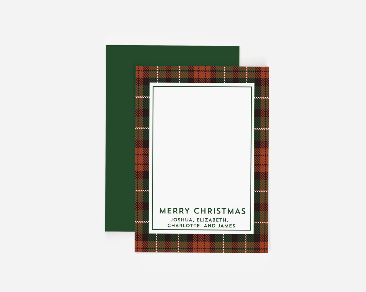 Green Plaid Christmas Card