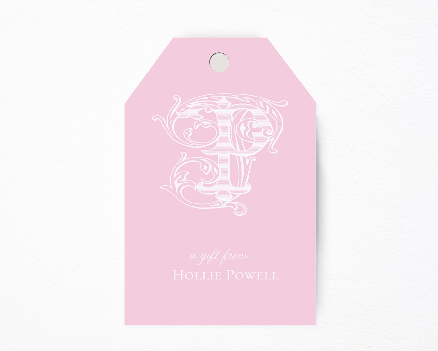 Vintage Vine Monogram Hanging Gift Tag