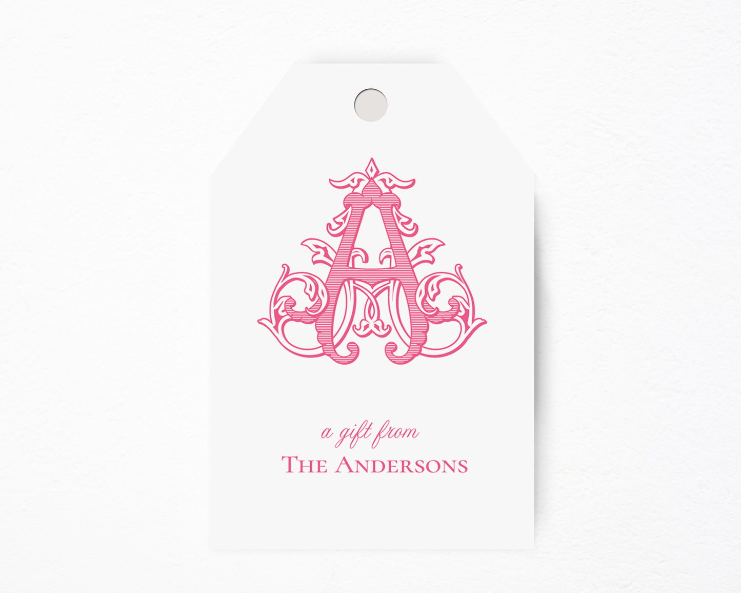 Vintage Vine Monogram Hanging Gift Tag