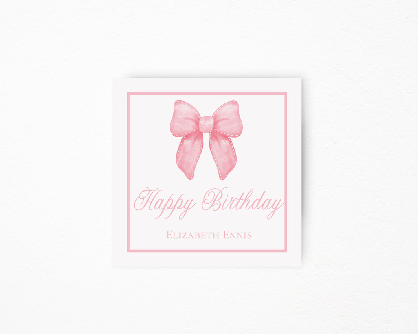 Happy Birthday Pink Bow Sticker