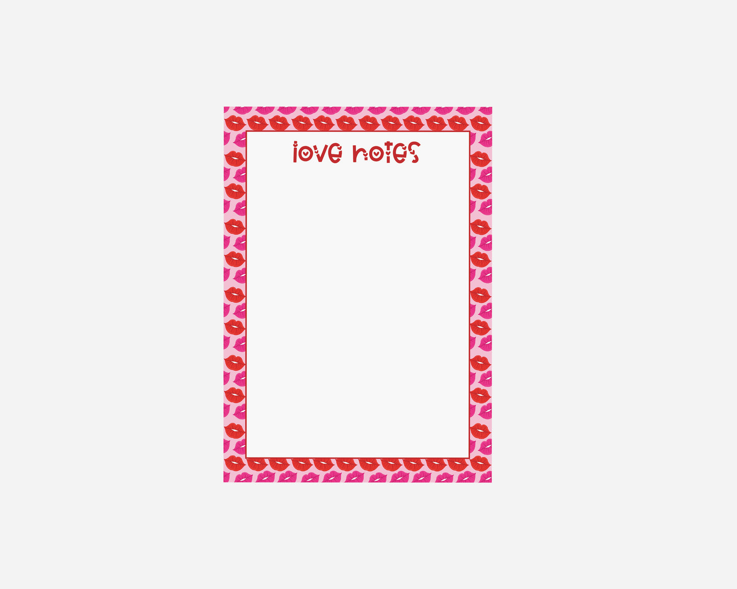 Lips and Love Notes Notepad
