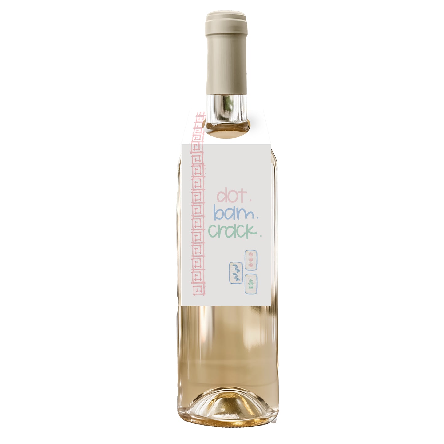 Dot. Bam. Crack. Mahjong Wine Tag
