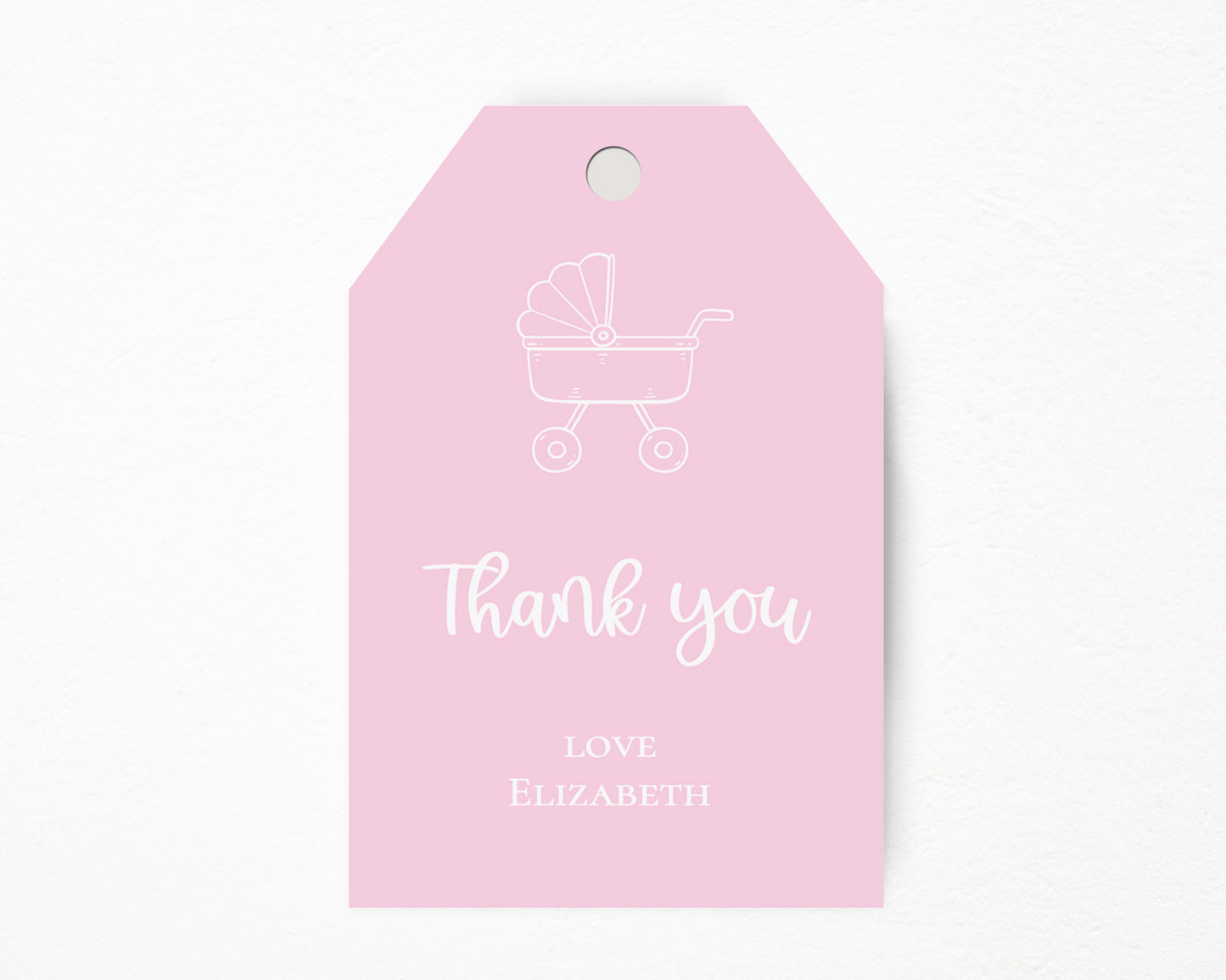 Baby Girl Stroller Hanging Gift Tag