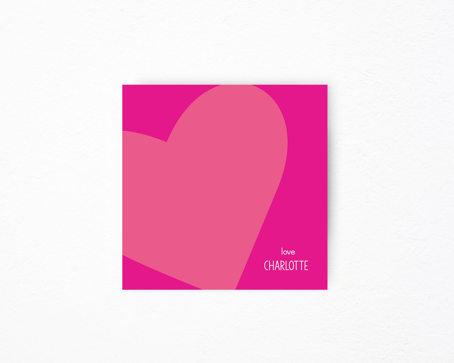 Hot Pink Heart Square Gift Tag