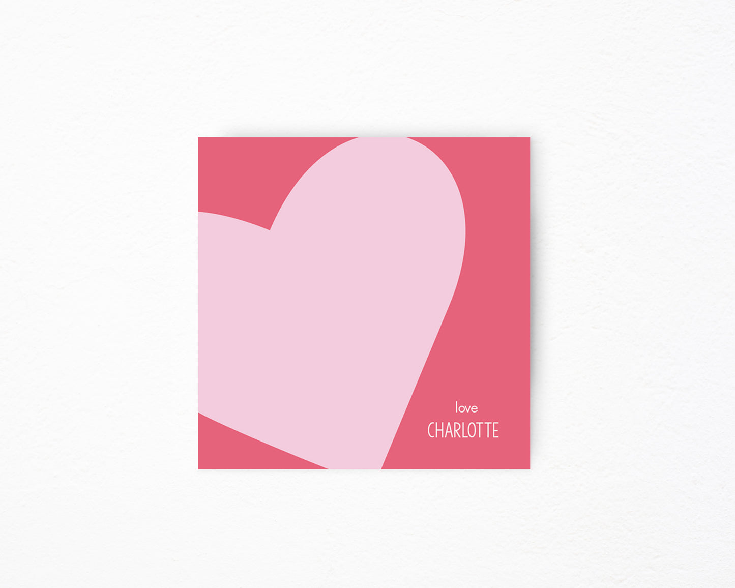 Light Pink Heart Square Gift Tag