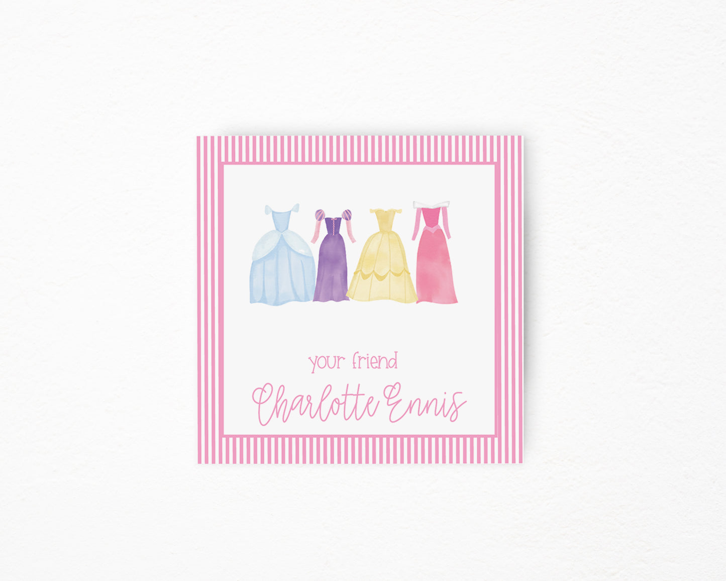 Pink Princess Square Gift Tag