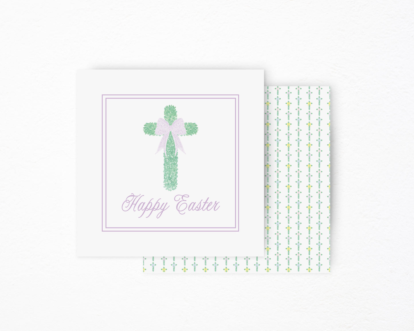 Purple Cross Happy Easter Square Tag