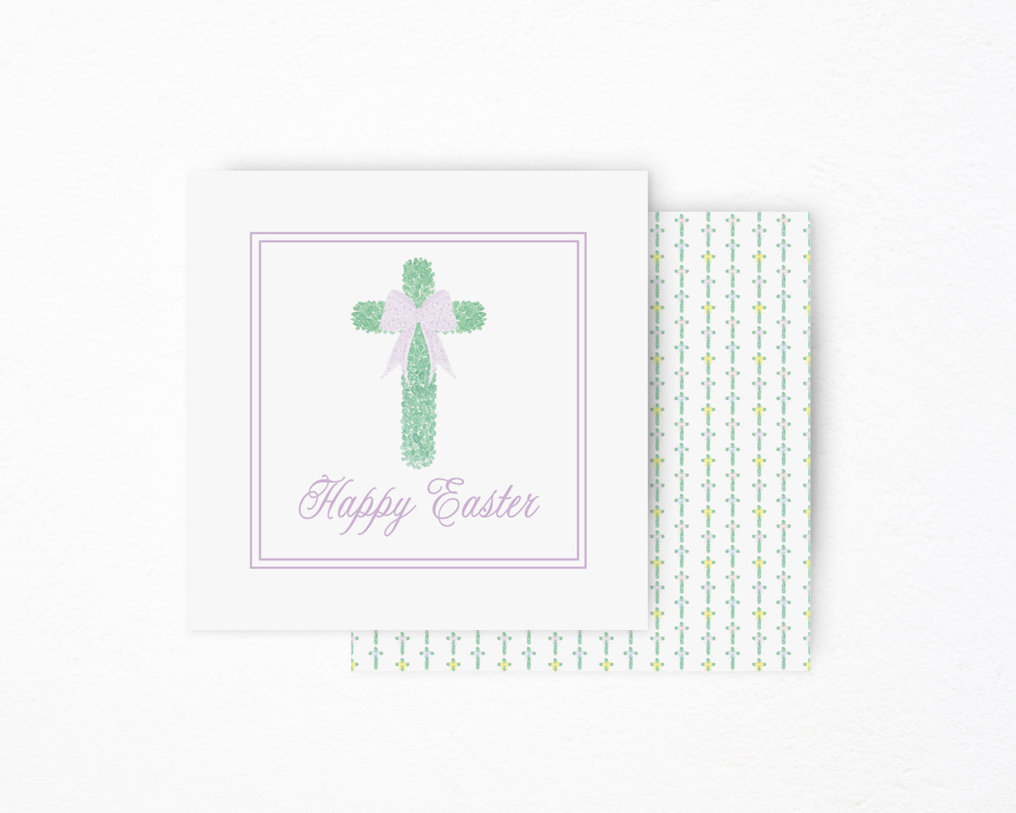 Purple Cross Easter Blessings Square Tag