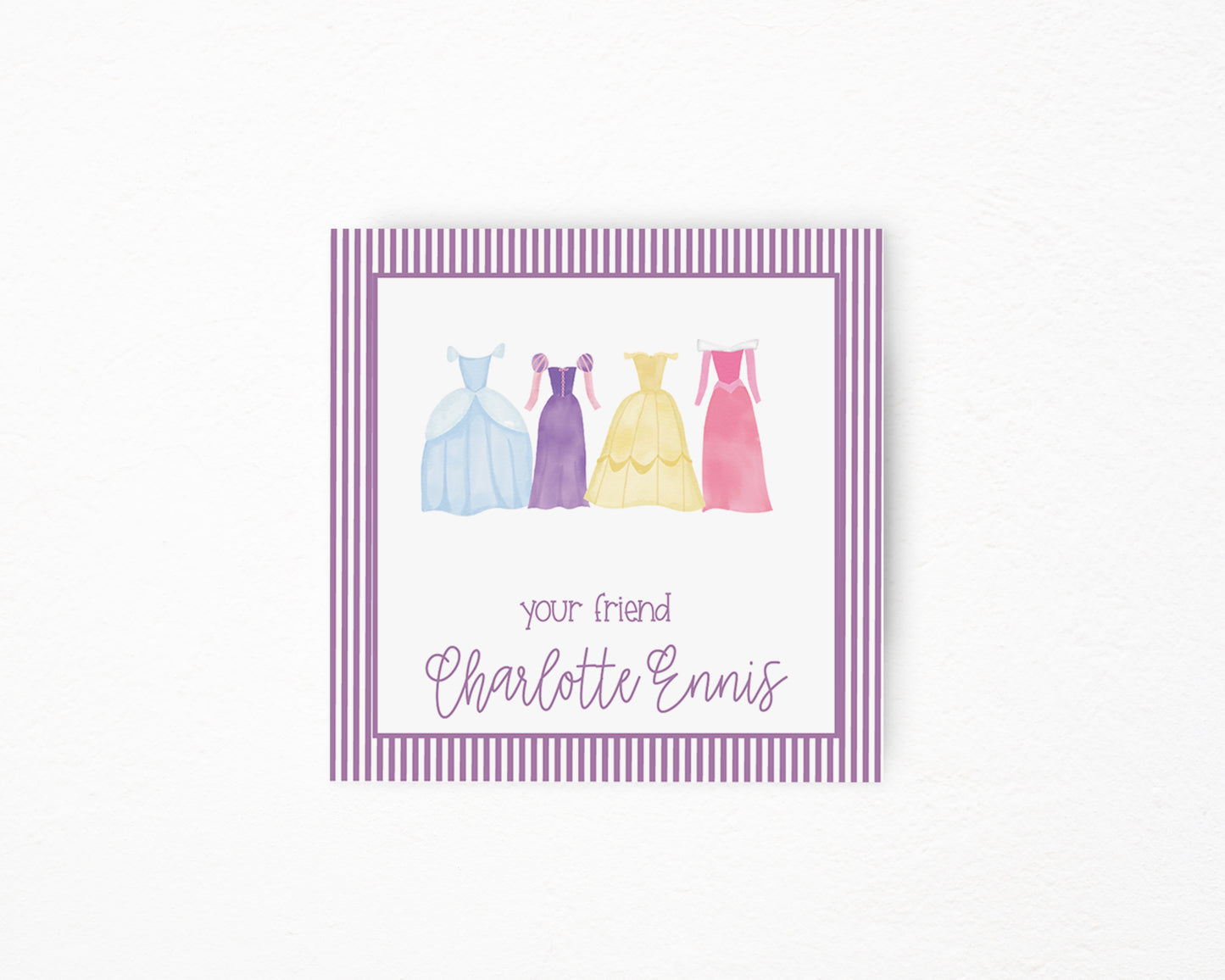 Purple Princess Square Gift Tag