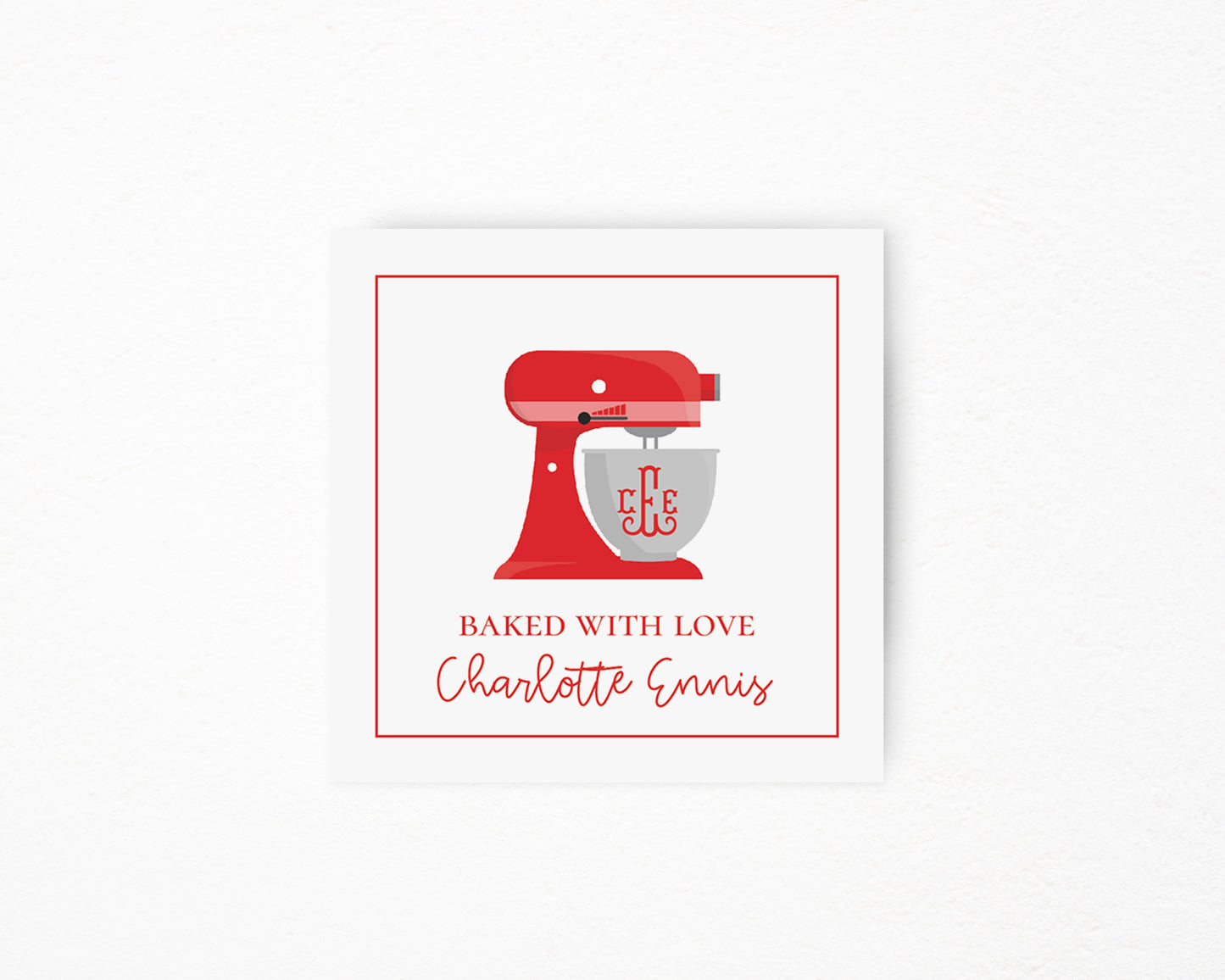 Red Mixer Square Tag