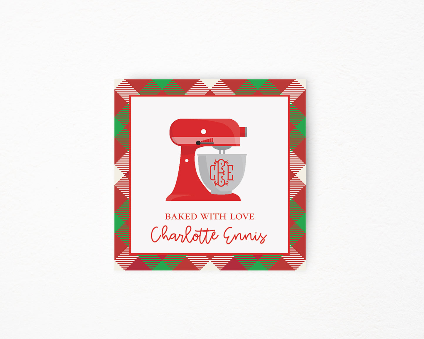 Red Plaid Mixer Sticker
