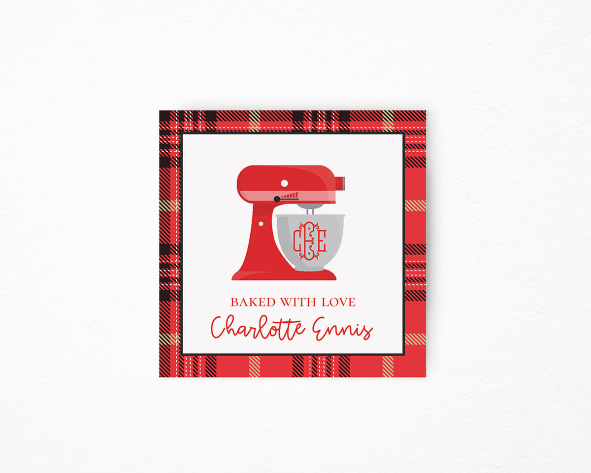 Red & Black Plaid Mixer Sticker