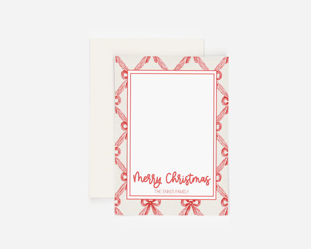 Red Ribbon Too Christmas Card