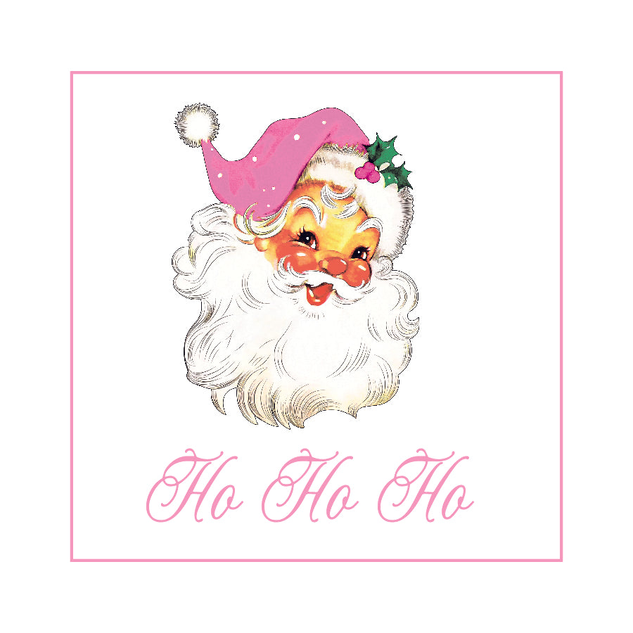 Ho Ho Ho Pink Vintage Merry Christmas Sticker