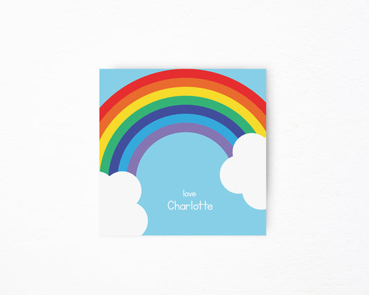 Blue Rainbow Square Tag