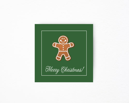 Green Gingerbread Square Tag