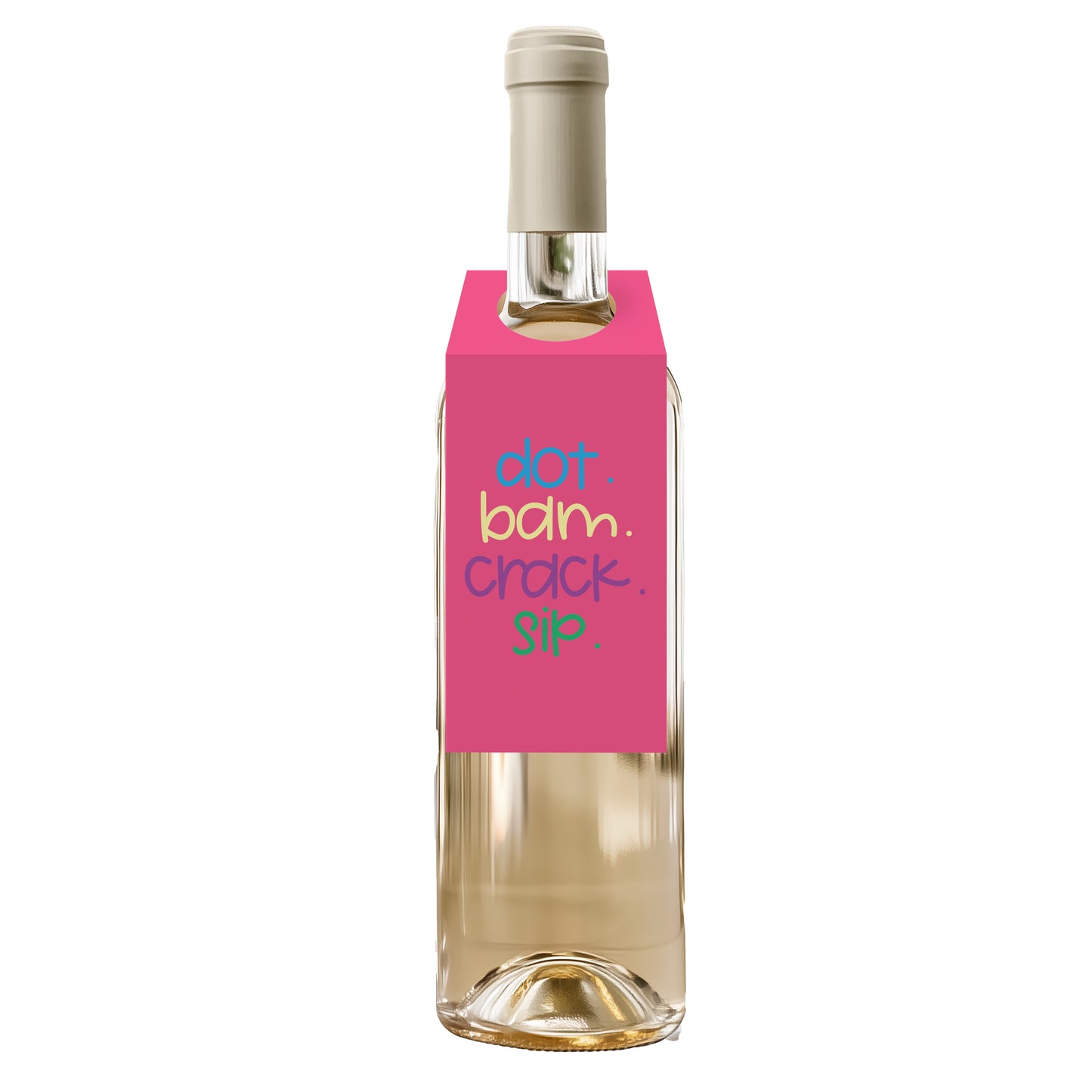 Dot. Bam. Crack. Sip Mahjong Wine Tag