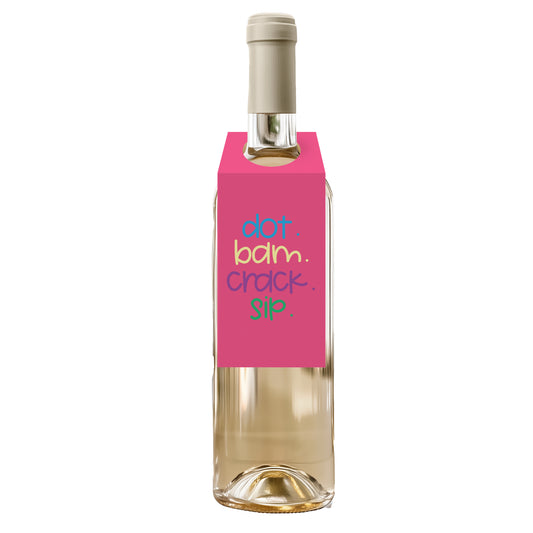 Dot. Bam. Crack. Sip Mahjong Wine Tag