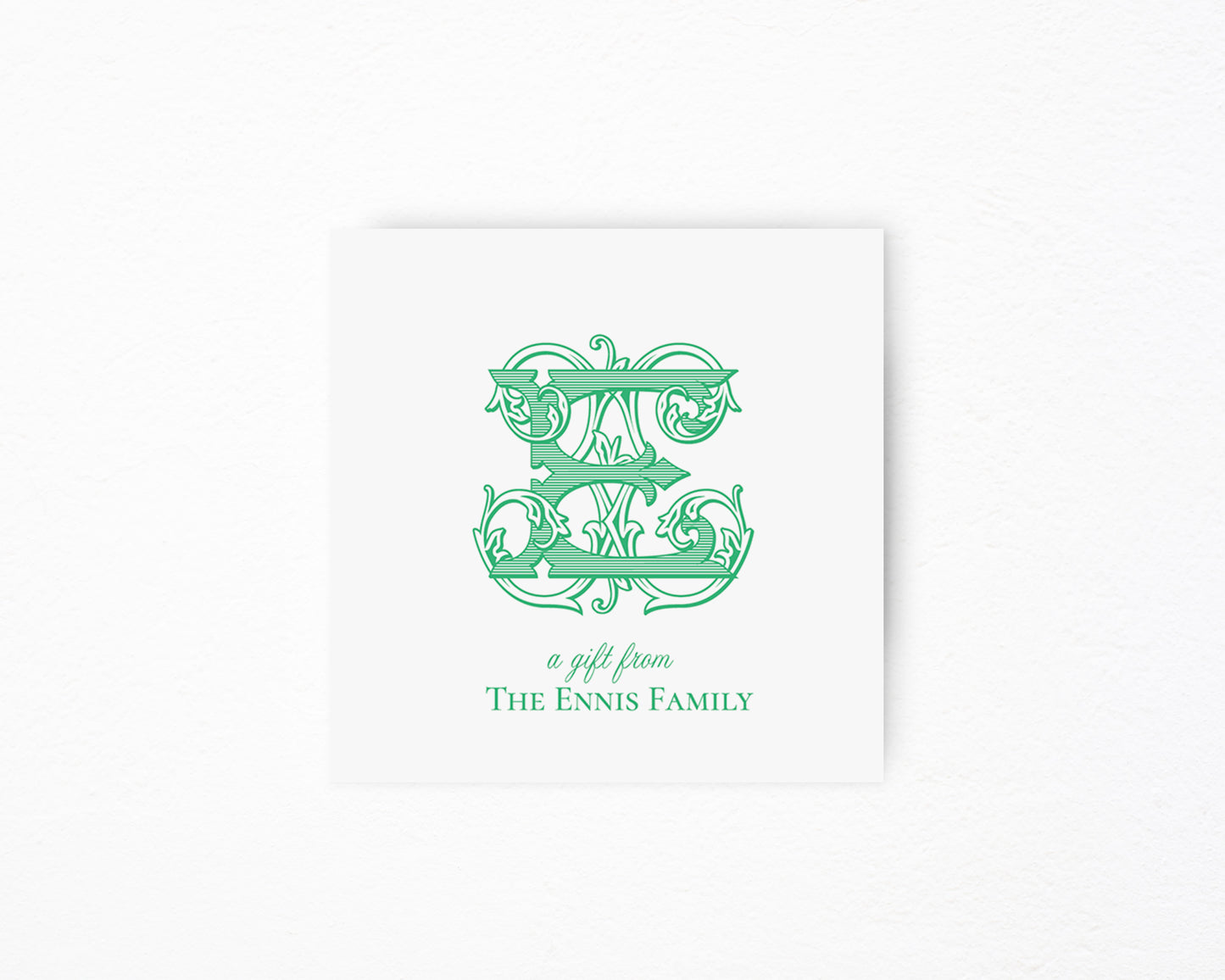 Vintage Vine Monogram Square Gift Tag