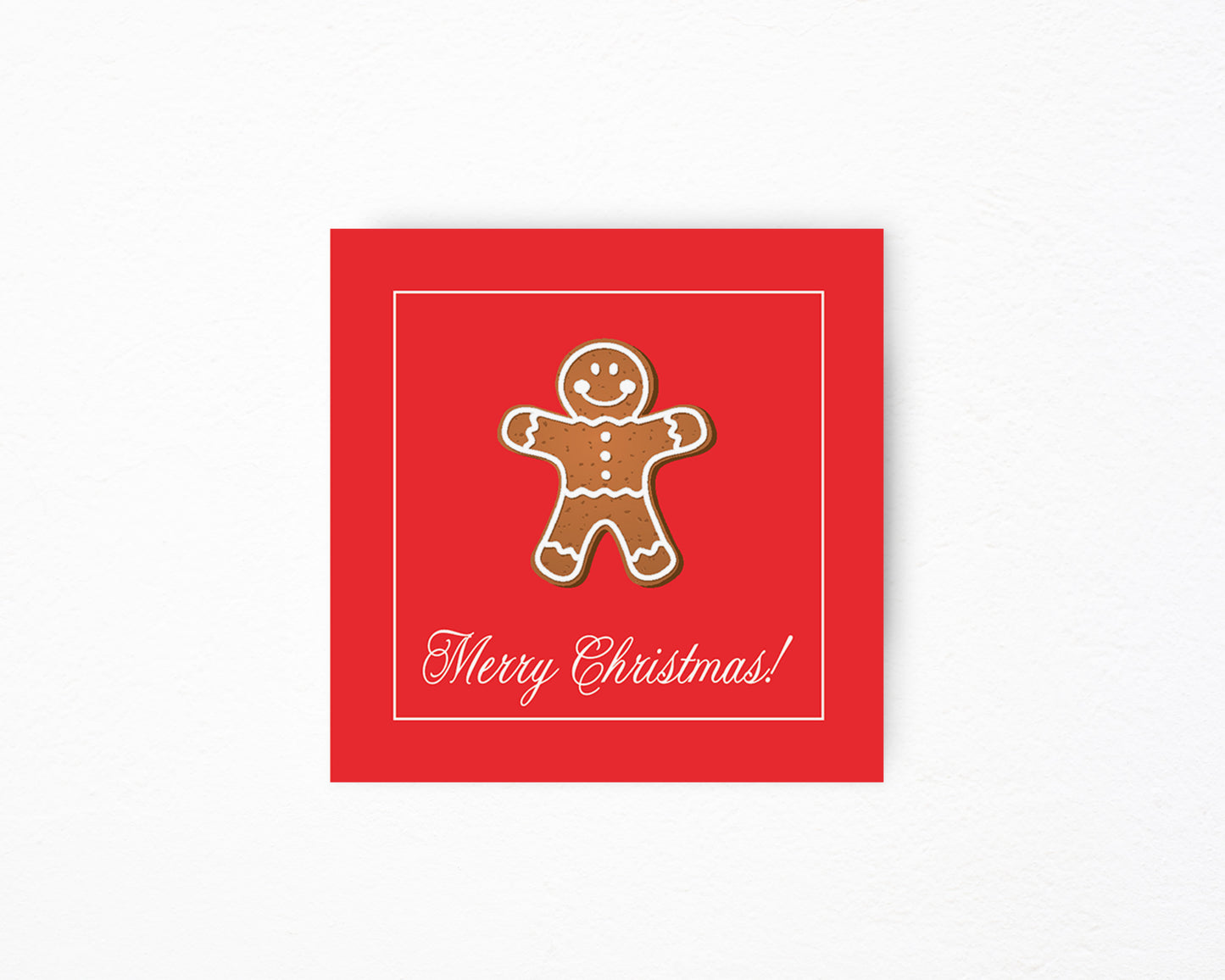Red Gingerbread Square Tag