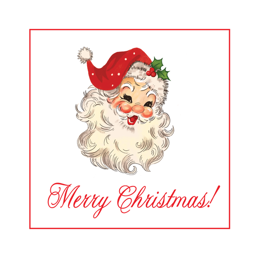 Red Vintage Merry Christmas Sticker