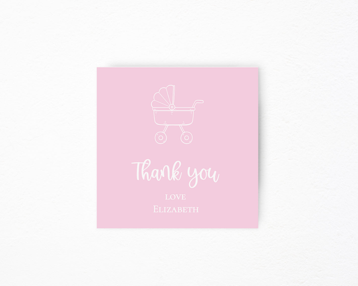 Baby Girl Stroller Square Tag