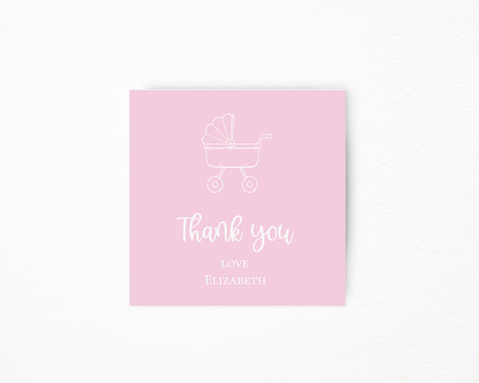 Baby Girl Stroller Square Tag