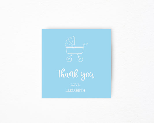 Baby Boy Stroller Square Tag