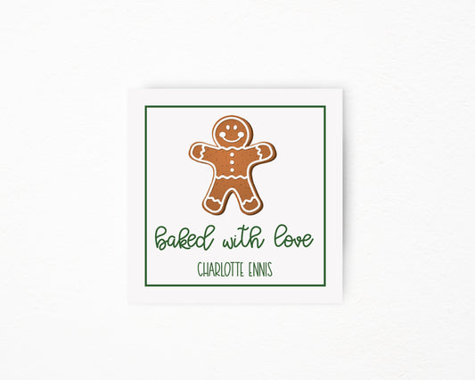 Gingerbread Baked with Love Sticker