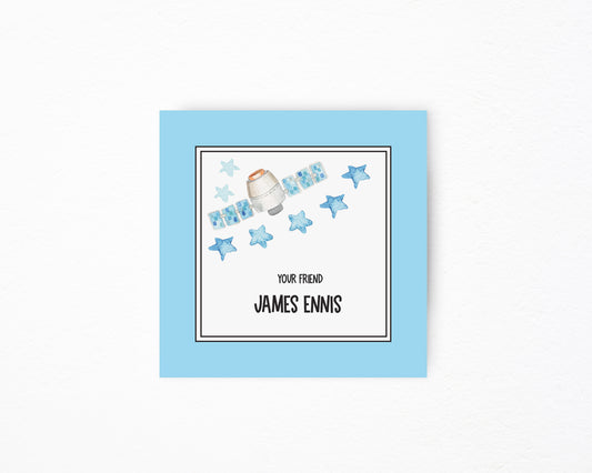 Blue Satellite Square Tag