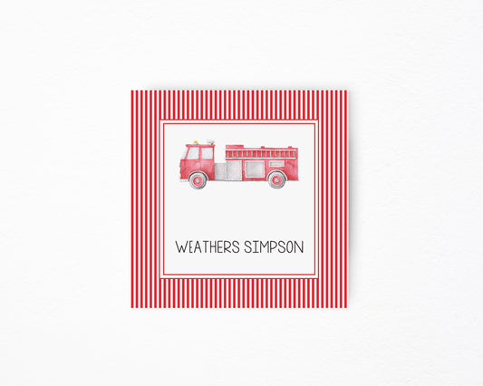 Firetruck Square Tag