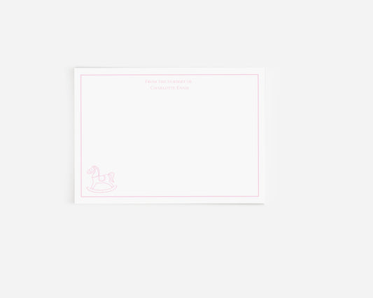 Rocking Horse Girl Stationery Card