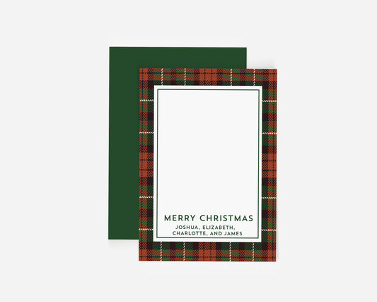 Green Plaid Christmas Card