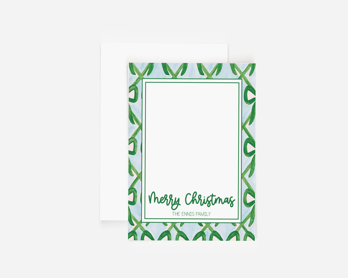 Green Ribbon Christmas Card