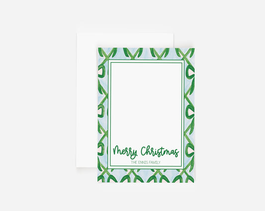 Green Ribbon Christmas Card