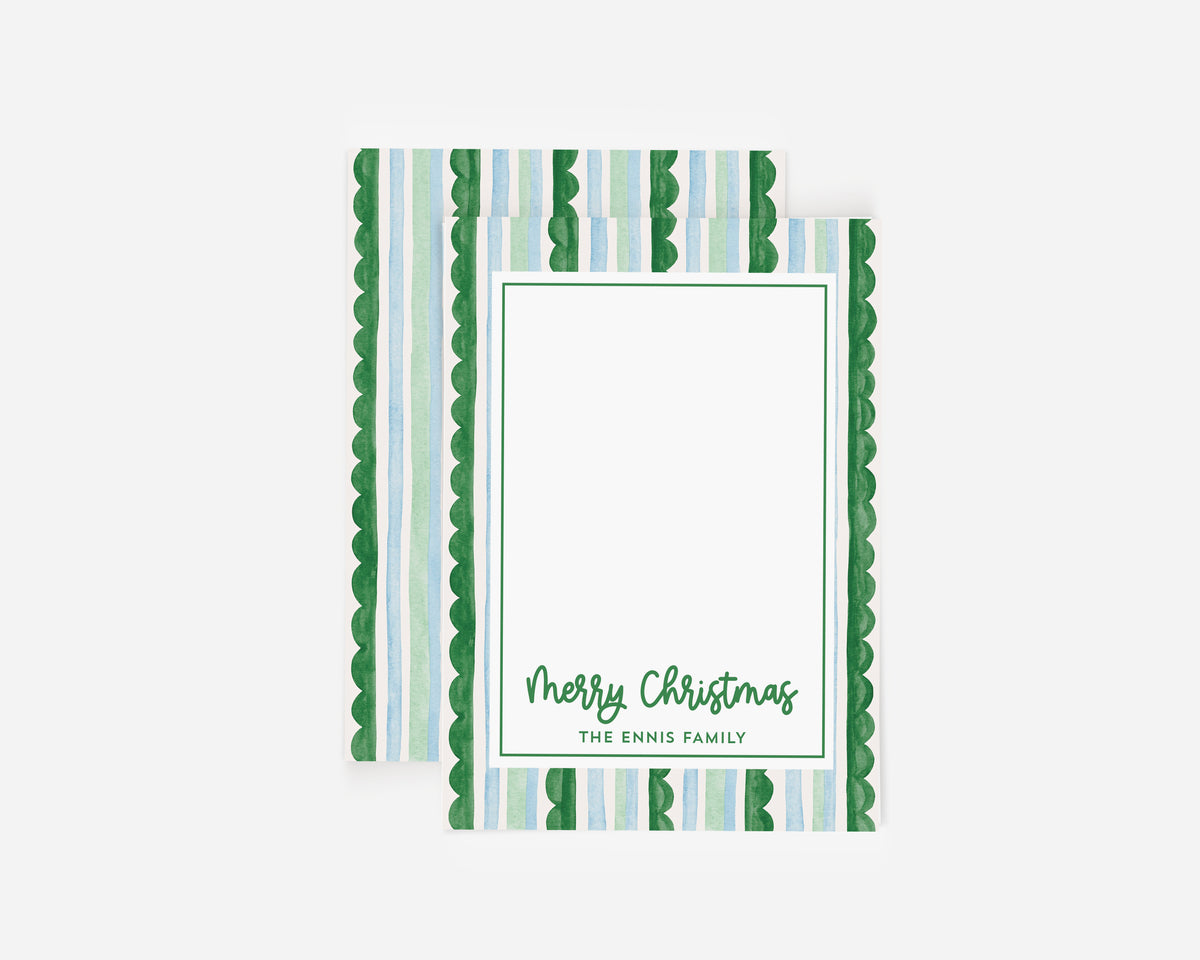Green Scallop Christmas Card