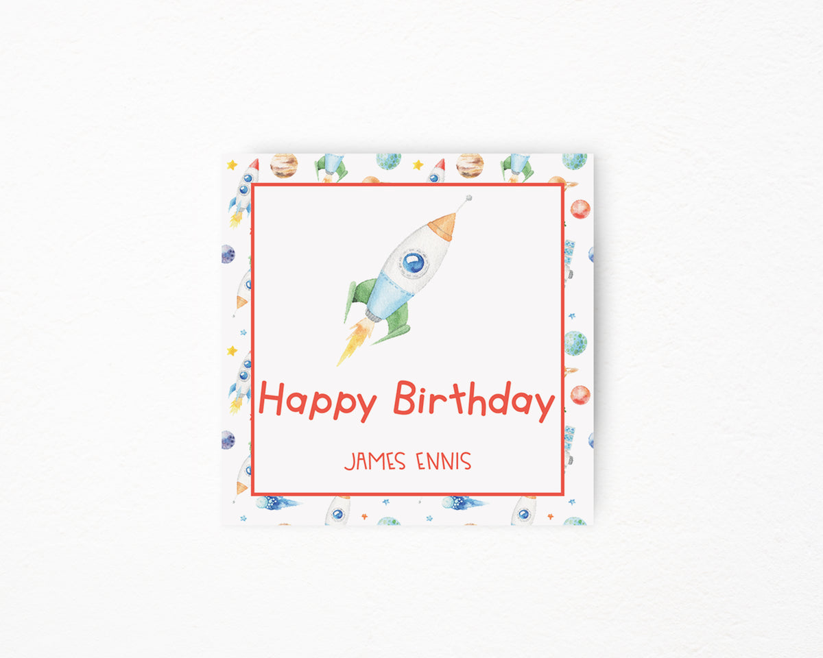 Happy Birthday Rocket Sticker