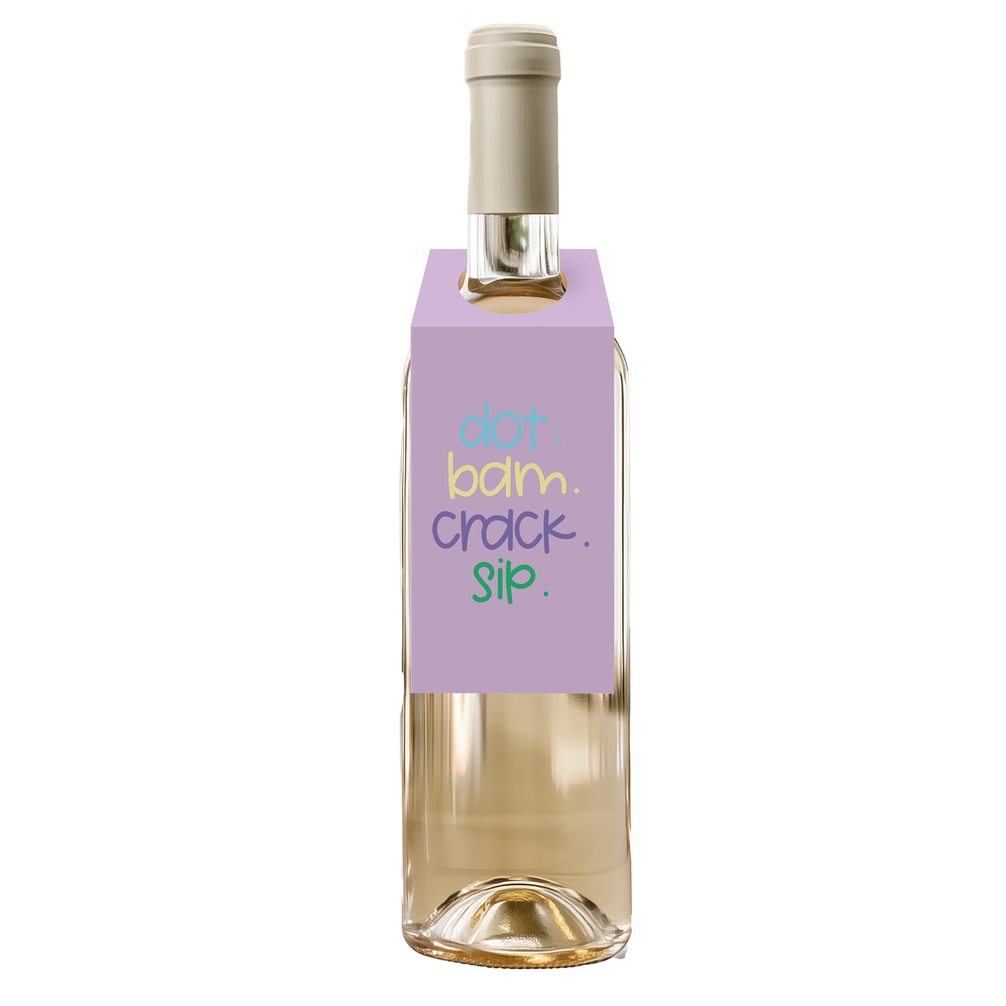 Dot. Bam. Crack. Sip Mahjong Wine Tag