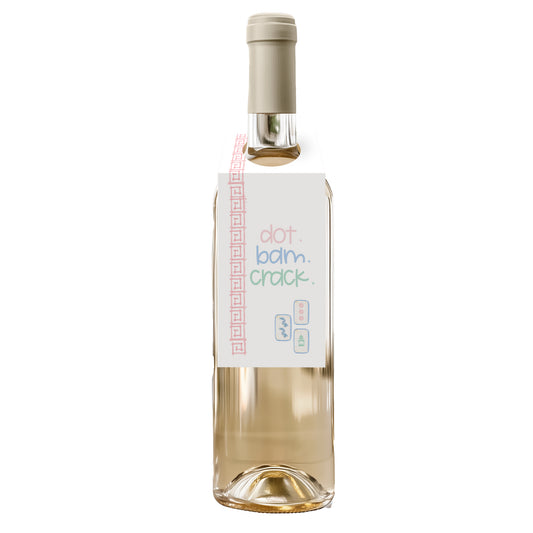 Dot. Bam. Crack. Mahjong Wine Tag