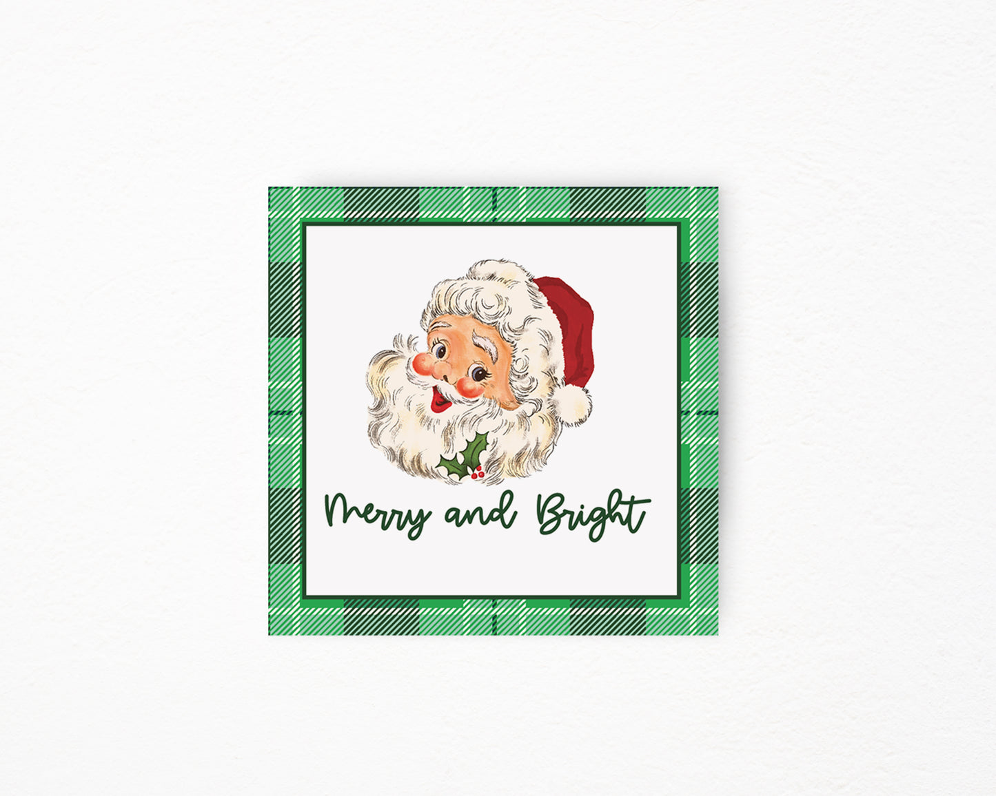 Merry and Bright Santa Gift Tag