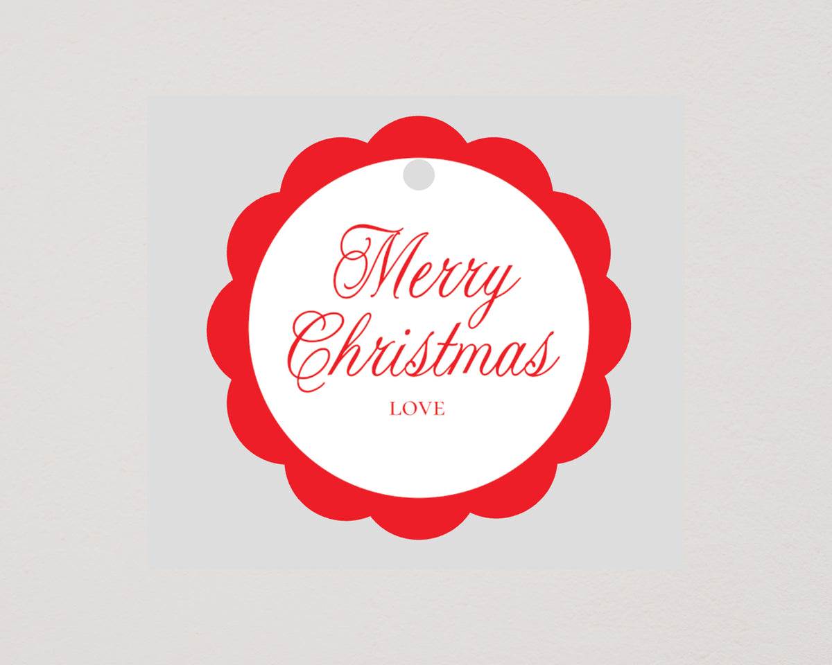 Merry Christmas Scallop Gift Tag