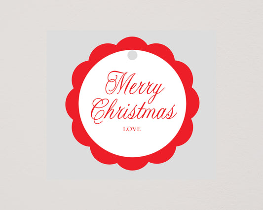Merry Christmas Scallop Gift Tag