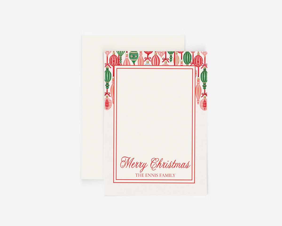 Hanging Ornaments Christmas Card